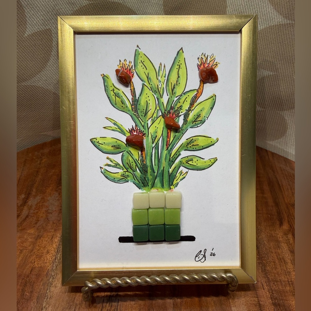 Bird of Paradise - Sea Glass Art